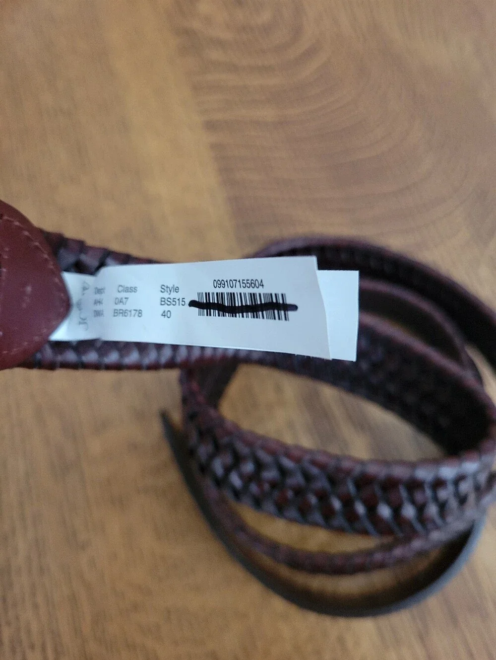 J. Crew Woven Elasticated Italian Leather Belt - Dark Walnut